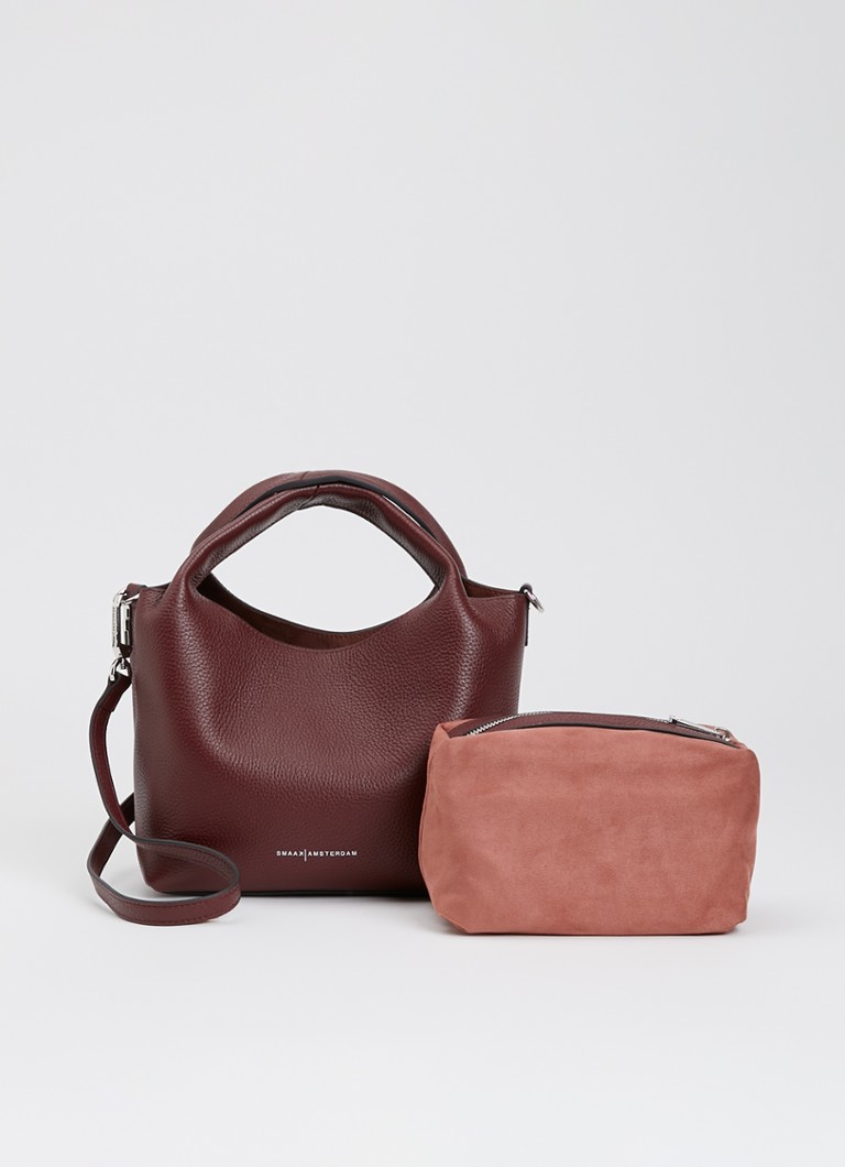 Smaak Dames Daisy Mini Shopper handtas van leer met uitneembare etui in de kleur Bordeauxrood, maat: 90
