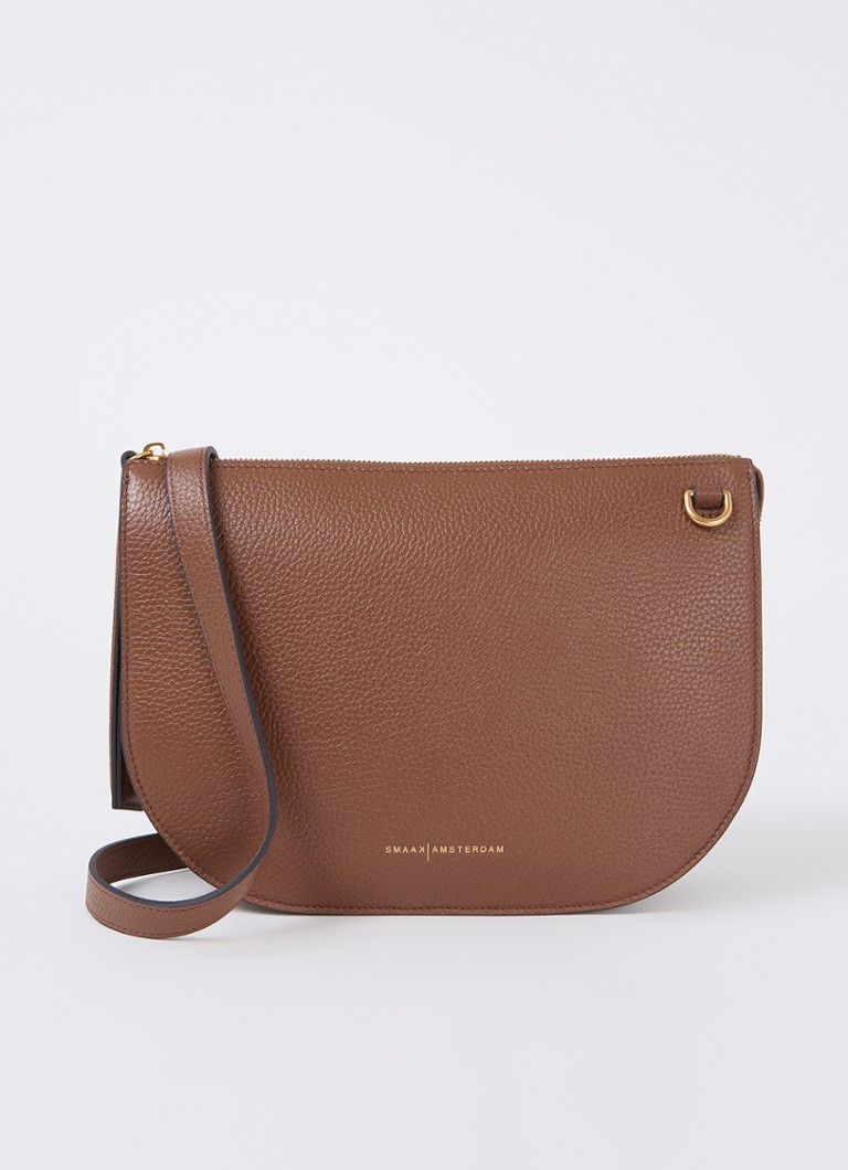 Smaak Dames Silke crossbodytas van leer in de kleur Bruin, maat: OS