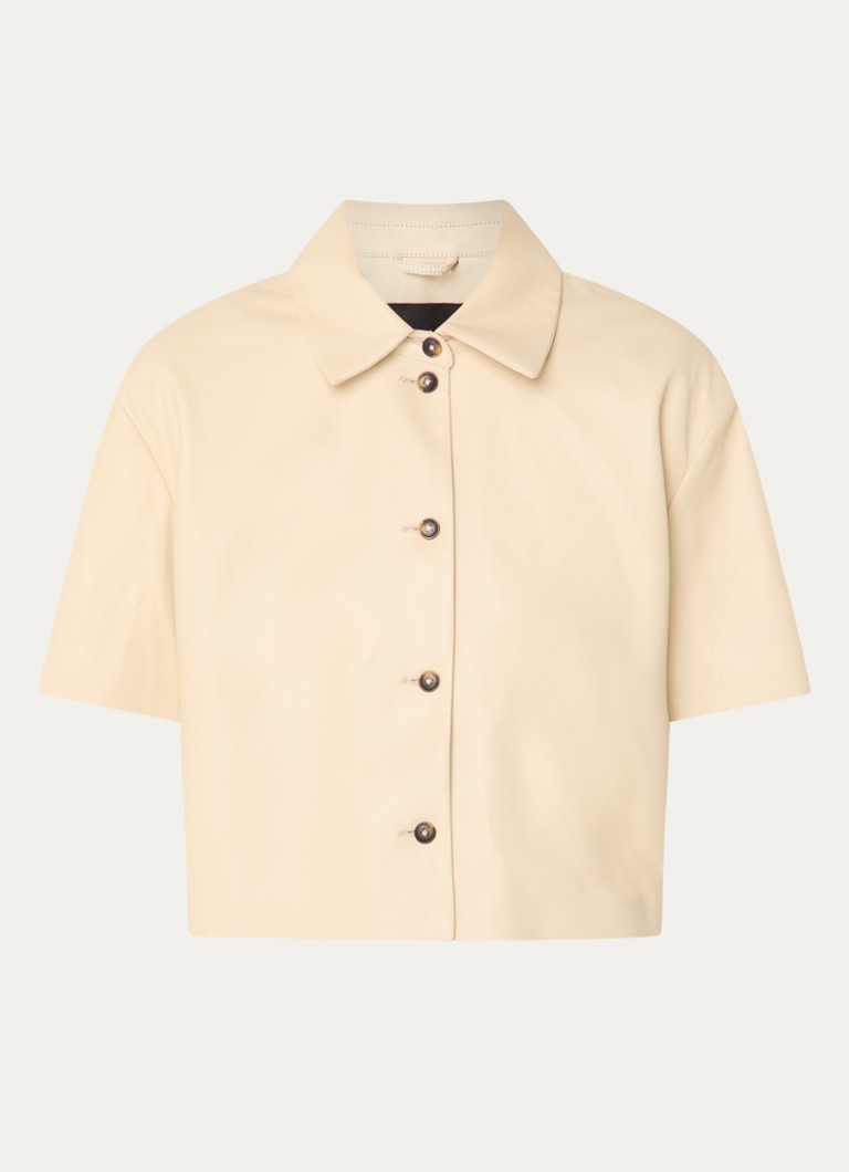 STUDIO AR Dames Eveline blouse van schapenleer in de kleur Lichtgeel, maat: 42