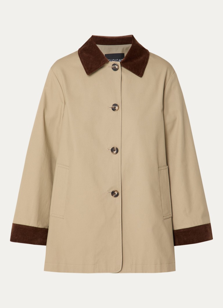 STUDIO AR Dames Flora trenchcoat met steekzakken in de kleur Zand, maat: 34