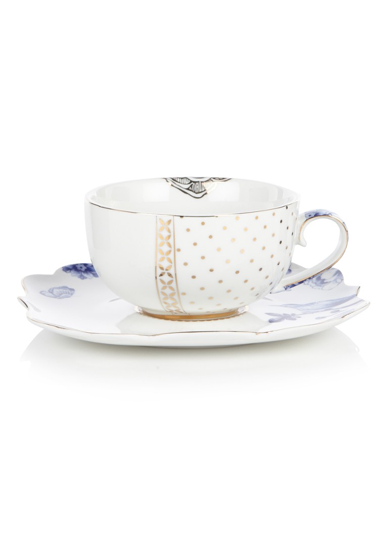Pip Studio Royal White kopje en schotel 22,5 cl Wit - Deal