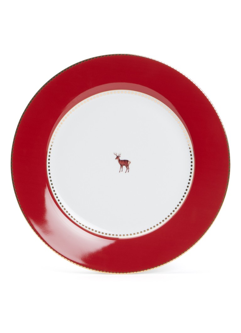 Pip Studio Love Birds dinerbord 26,5 cm Donkerrood - Deal