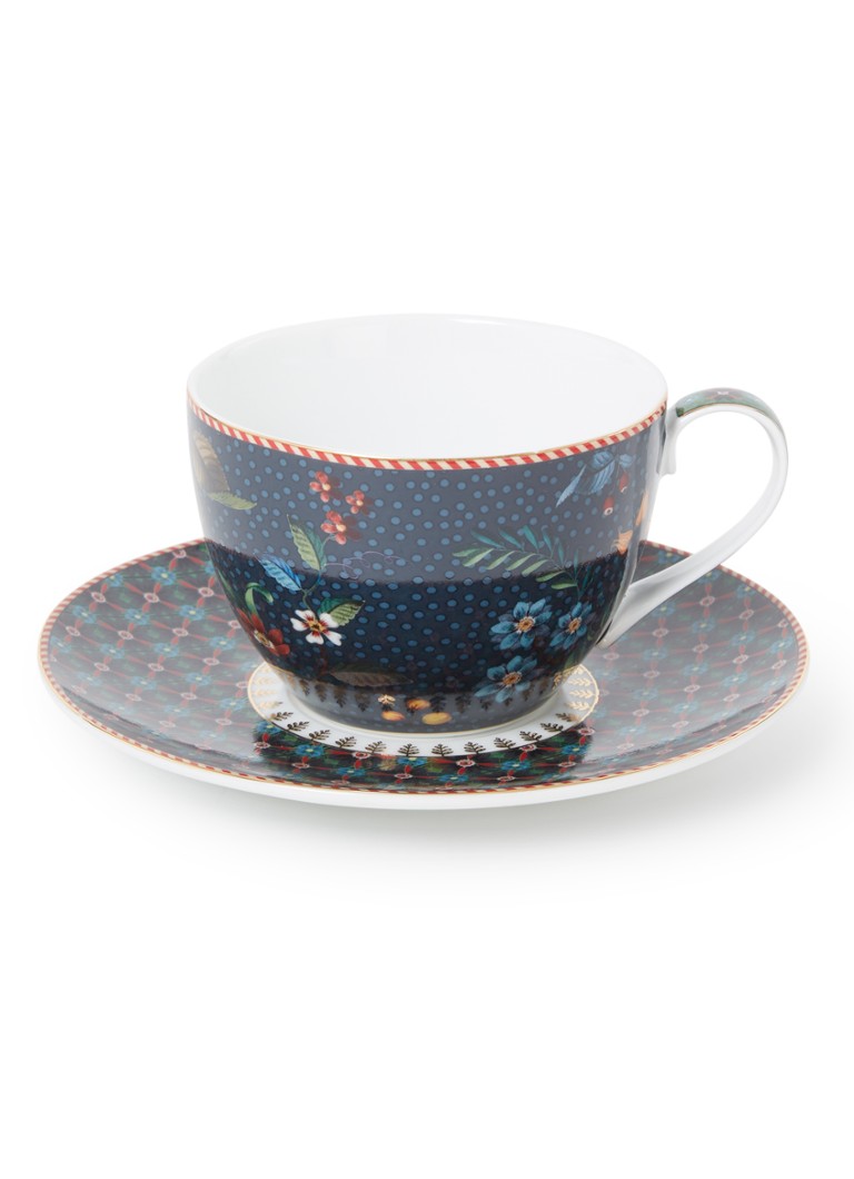 Pip Studio Berry Blue kop en schotel 28 cl Donkerblauw - Deal