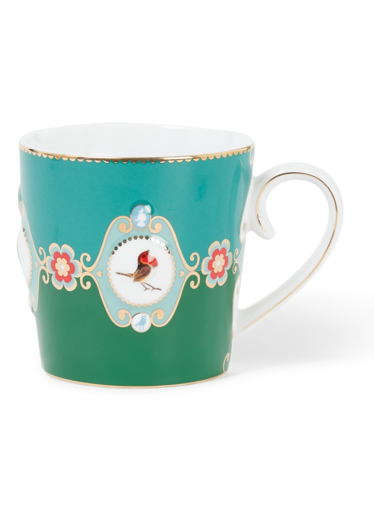 Pip Studio Love Birds Medallion kopje 25 cl Donkergroen - Deal