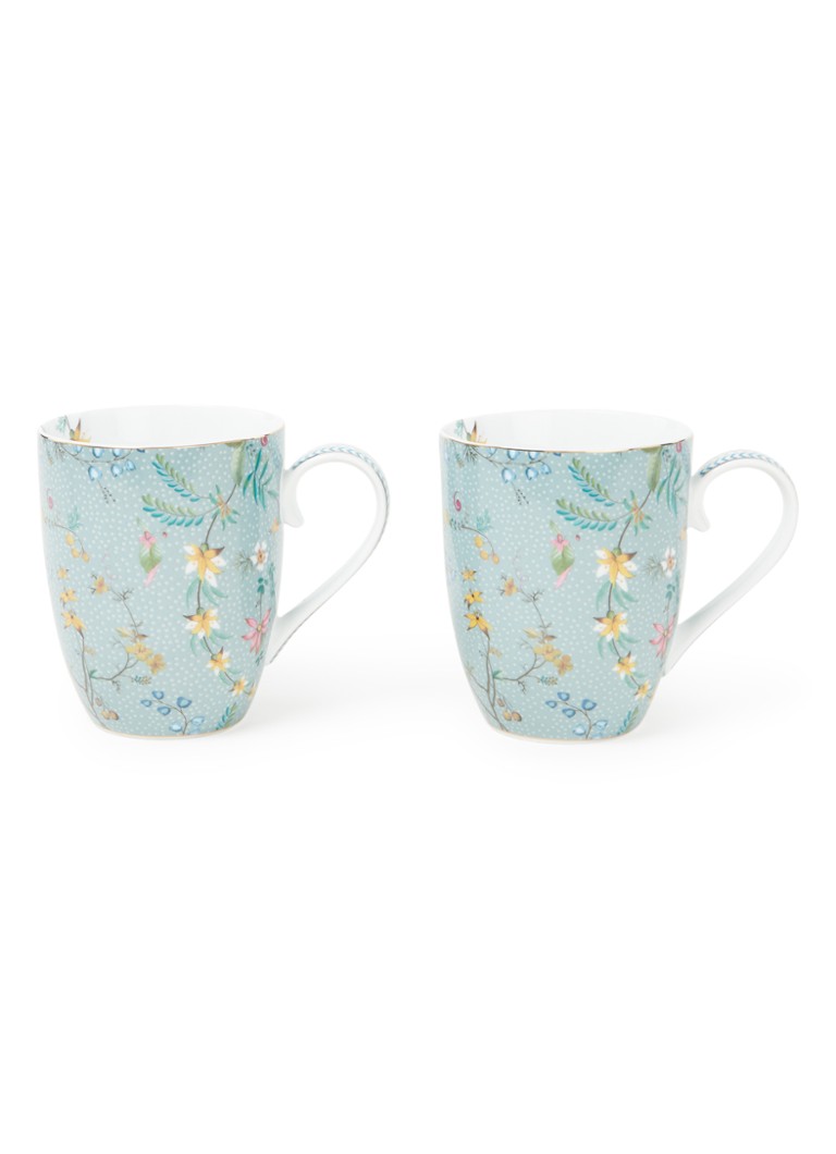 Pip Studio Jolie L mok 35 cl set van 2 Zeegroen - Deal