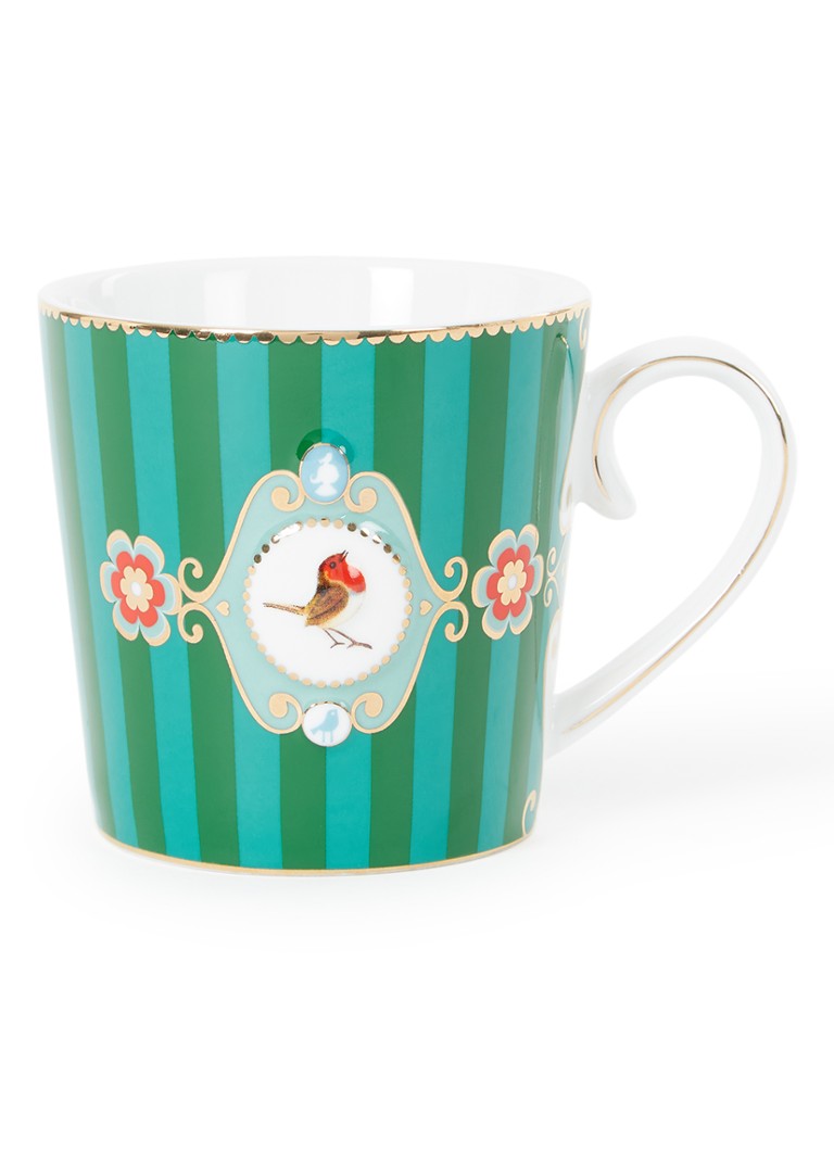 Pip Studio Love Birds Medallion kopje 25 cl Donkergroen - Deal