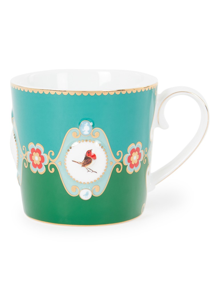 Pip Studio Love Birds Medallion espressokopje 15 cl Donkergroen - Deal