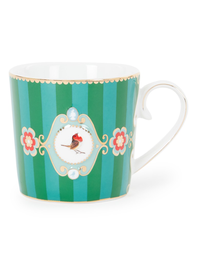 Pip Studio Love Birds Medaillon espressokopje 15 cl Donkergroen - Deal