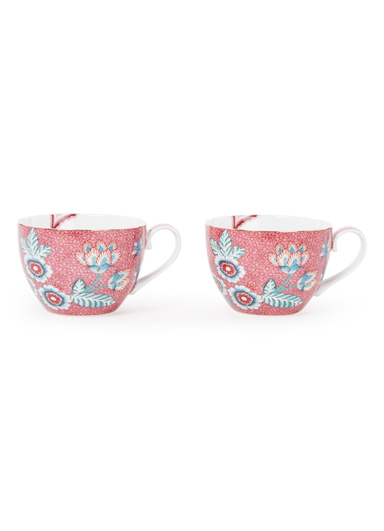Pip Studio Flower Festival kop en schotel 28 cl set van 2 Oudroze - Deal