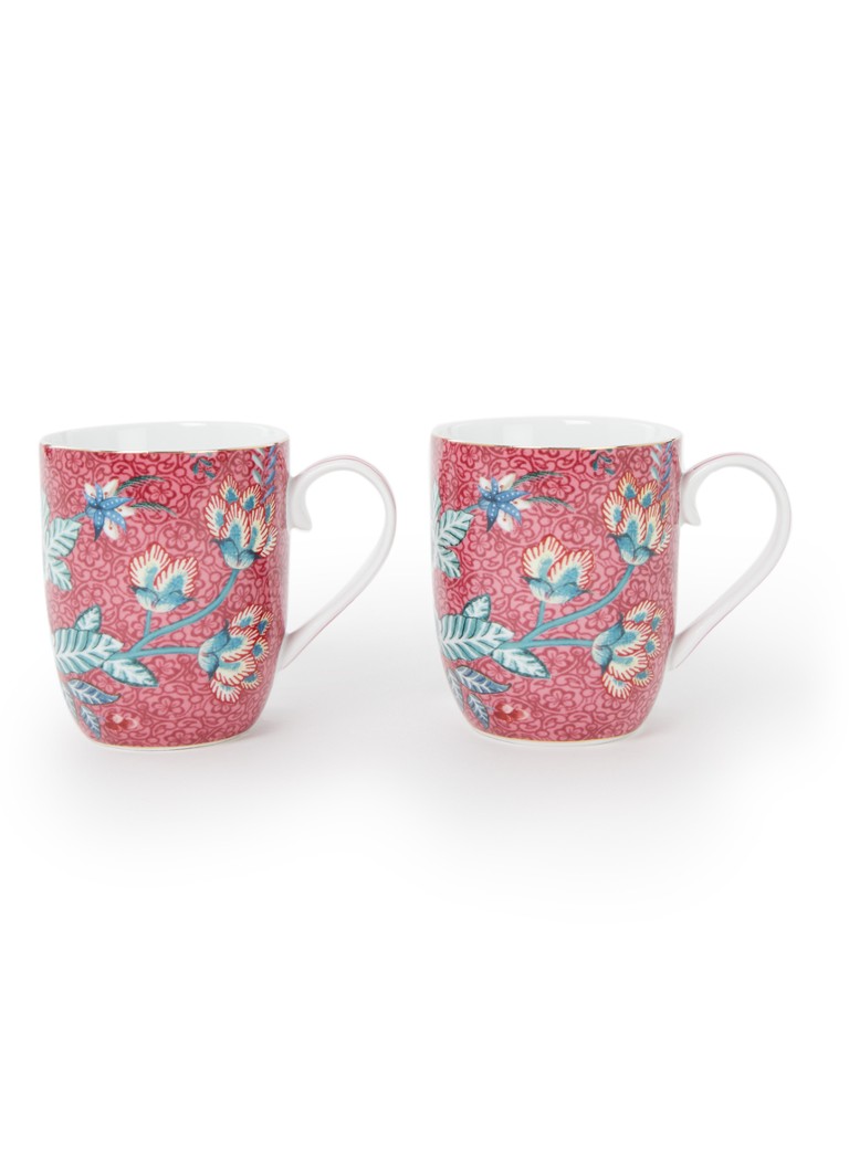 Pip Studio Flower Festival kopje 14,5 cl set van 2 Roze - Deal