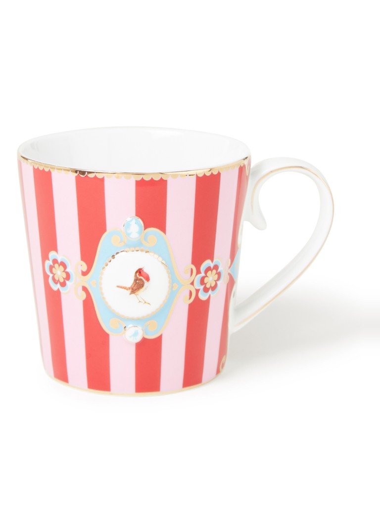 Pip Studio Love Birds Medallion kopje 25 cl Steenrood - Deal