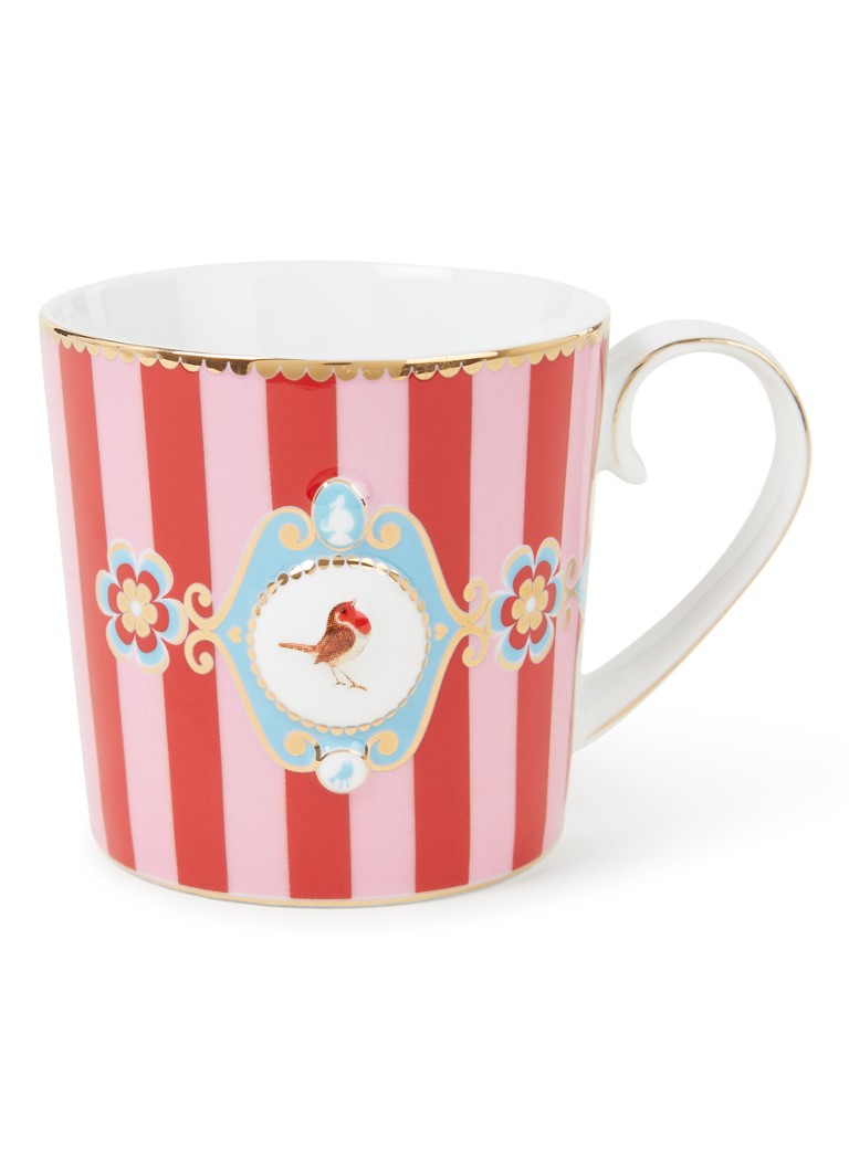 Pip Studio Love Birds Medallion kopje 15 cl Steenrood - Deal