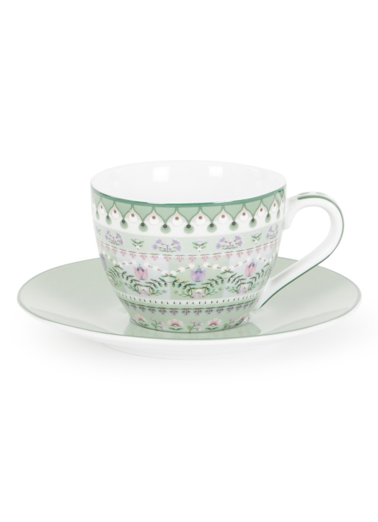 Pip Studio Lily & Lotus espressokopje kopje en schotel 12 cl Lichtgroen - Deal
