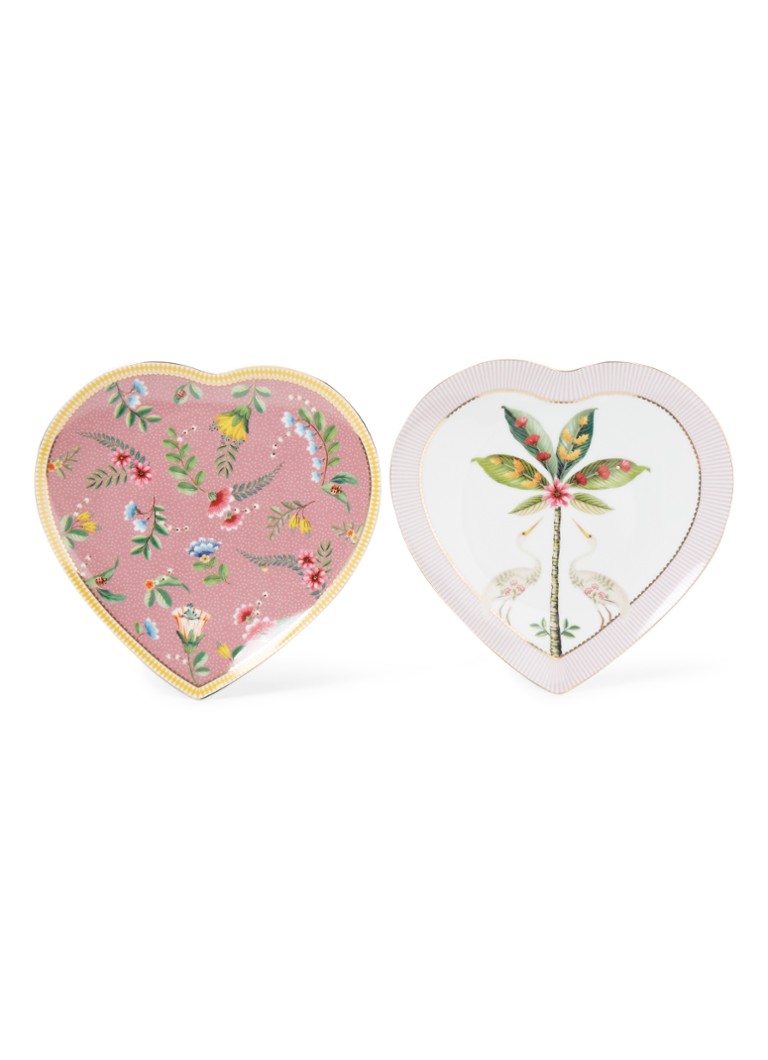 Pip Studio La Majorelle dinerbord 22 x 21,5 cm set van 2 Roze - Deal