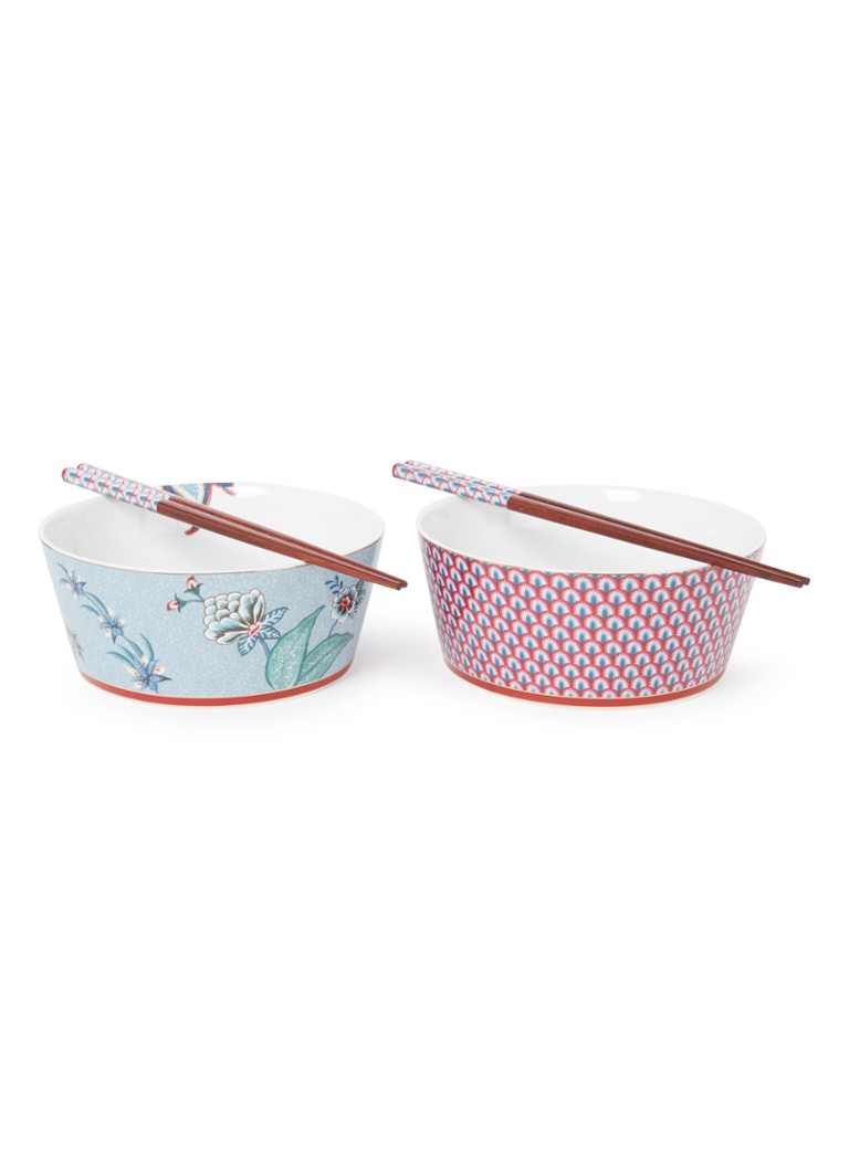 Pip Studio Flower Festival kom 14,5 cm set van 2 Blauw - Deal