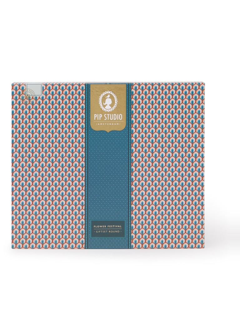 Pip Studio Oriental Flower Festival sushi serviesset 6-delig Blauw - Deal