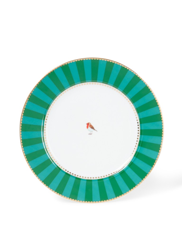 Pip Studio Love Birds ontbijtbord 21 cm Donkergroen - Deal