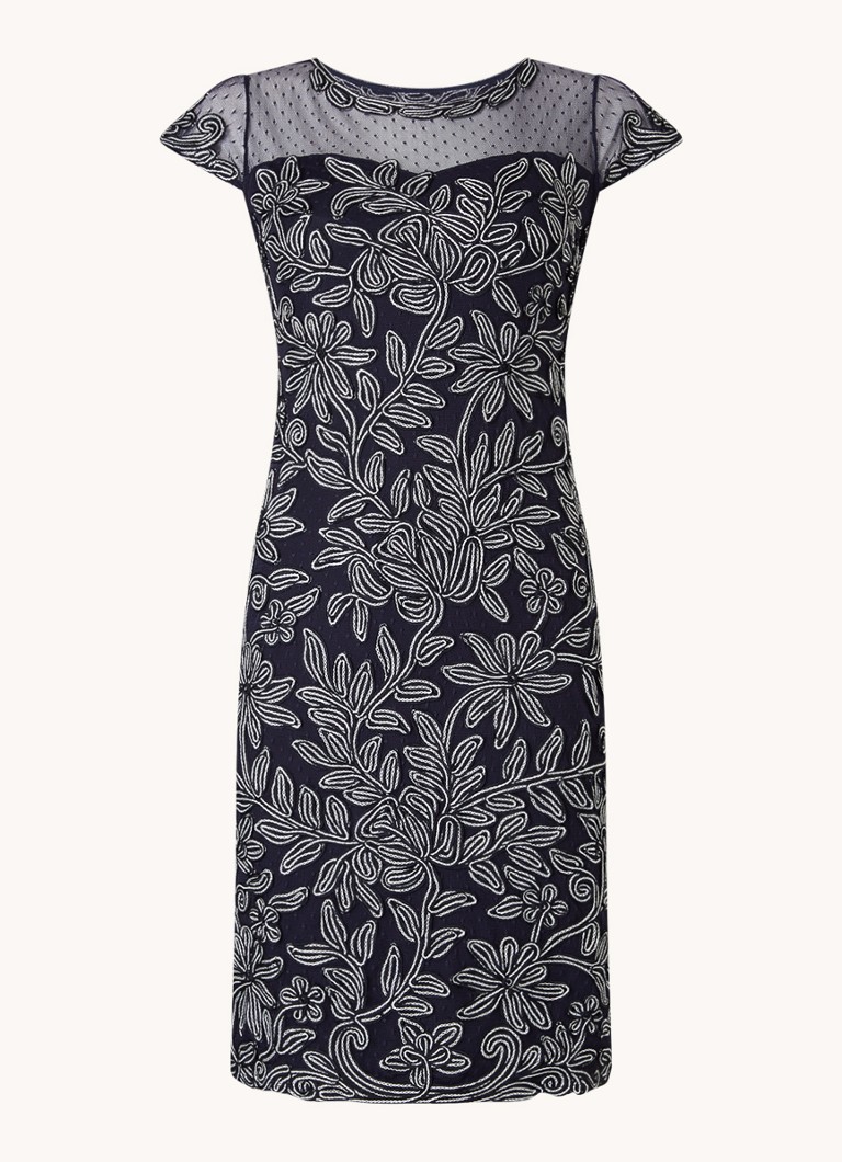 Phase Eight Dames Petite Zila mini jurk met tapework in de kleur Donkerblauw