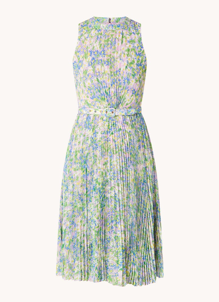 Phase Eight Dames Simara midi jurk met plissé en bloemenprint in de kleur Lila