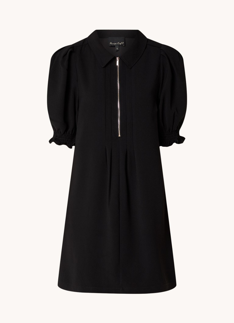 Phase Eight Dames Candice mini jurk met pofmouw en steekzakken in de kleur Zwart