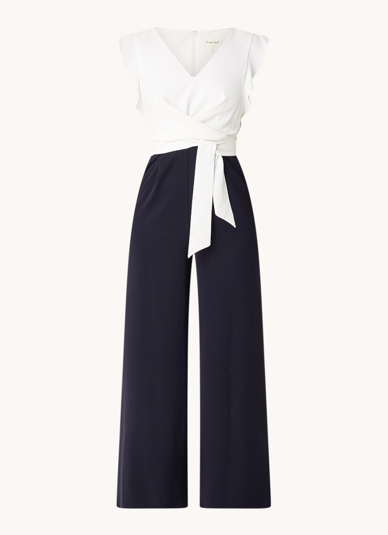 Phase Eight Dames Ayla loose fit jumpsuit met gestrikt detail en steekzakken in de kleur Donkerblauw