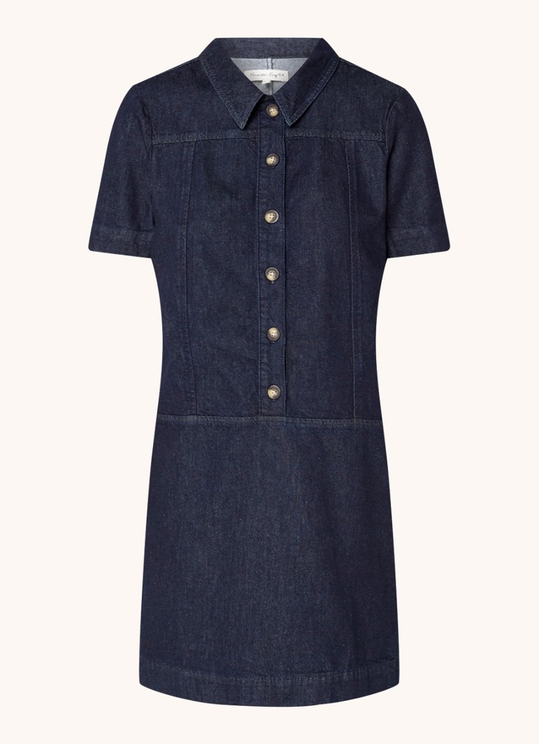 Phase Eight Dames Larisa mini denim blousejurk met kraag in de kleur Indigo