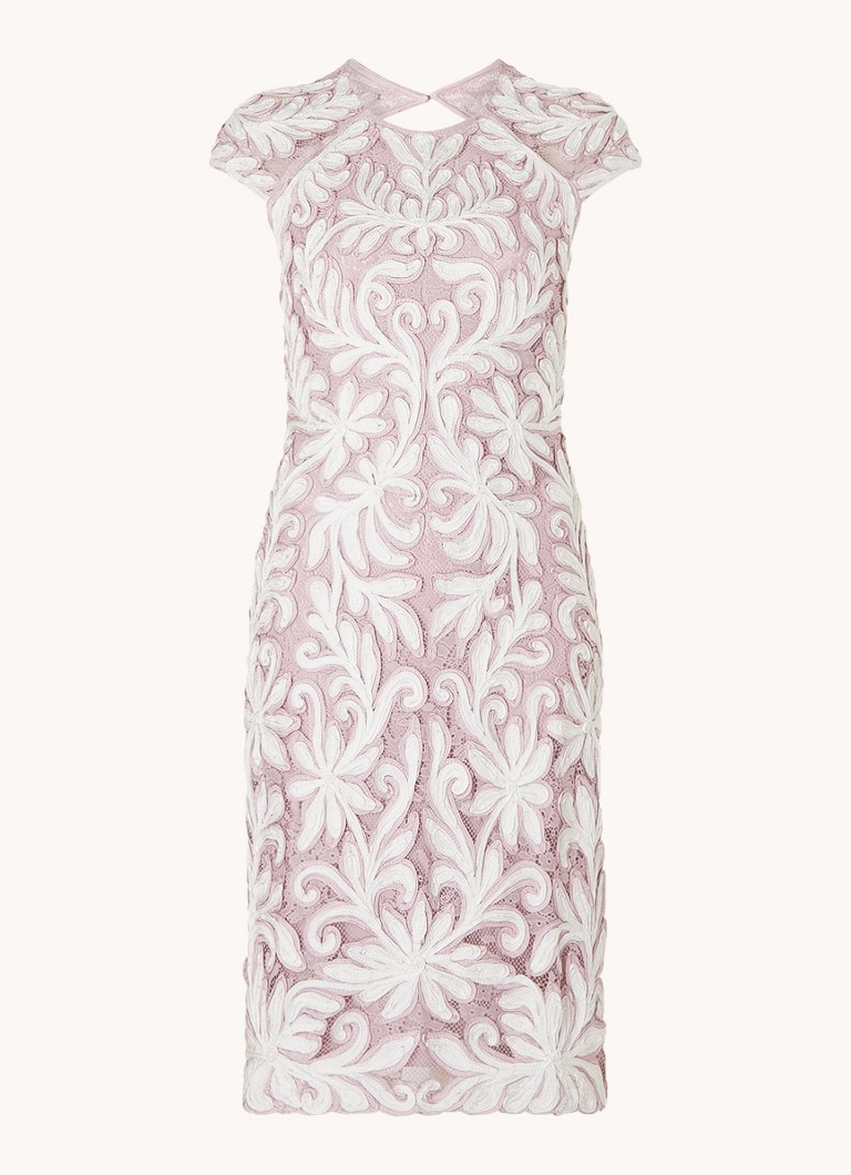Phase Eight Dames Petite karima midi jurk met tapework in de kleur Oudroze
