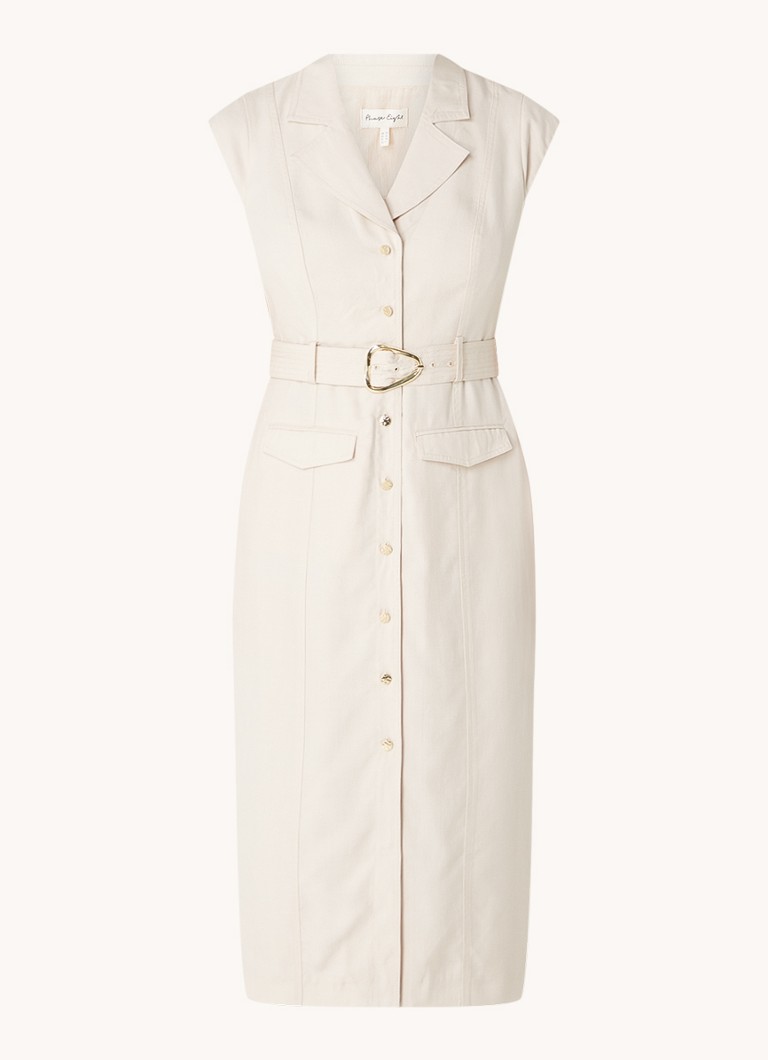 Phase Eight Dames Kristal midi blazerjurk met ceintuur in de kleur Creme