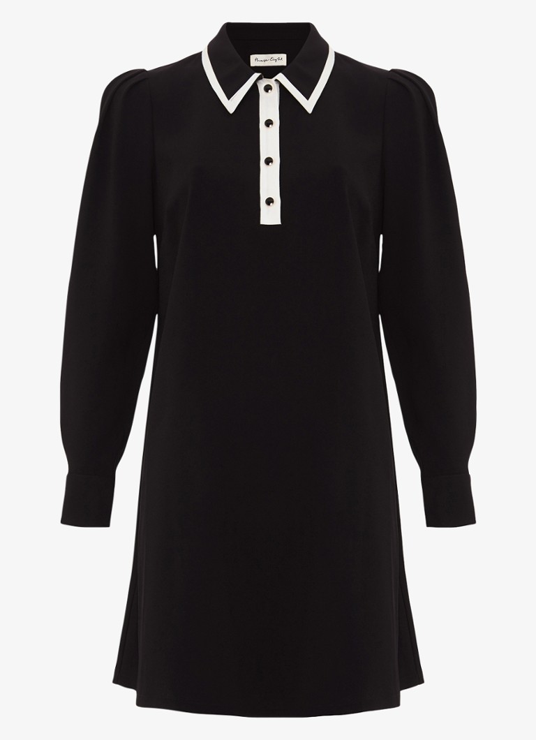 Phase Eight Dames Gina mini blousejurk met pofmouw in de kleur Zwart