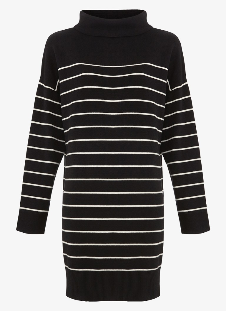 Phase Eight Dames Skylar mini fijngebreide trui-jurk met streepprint in de kleur Zwart