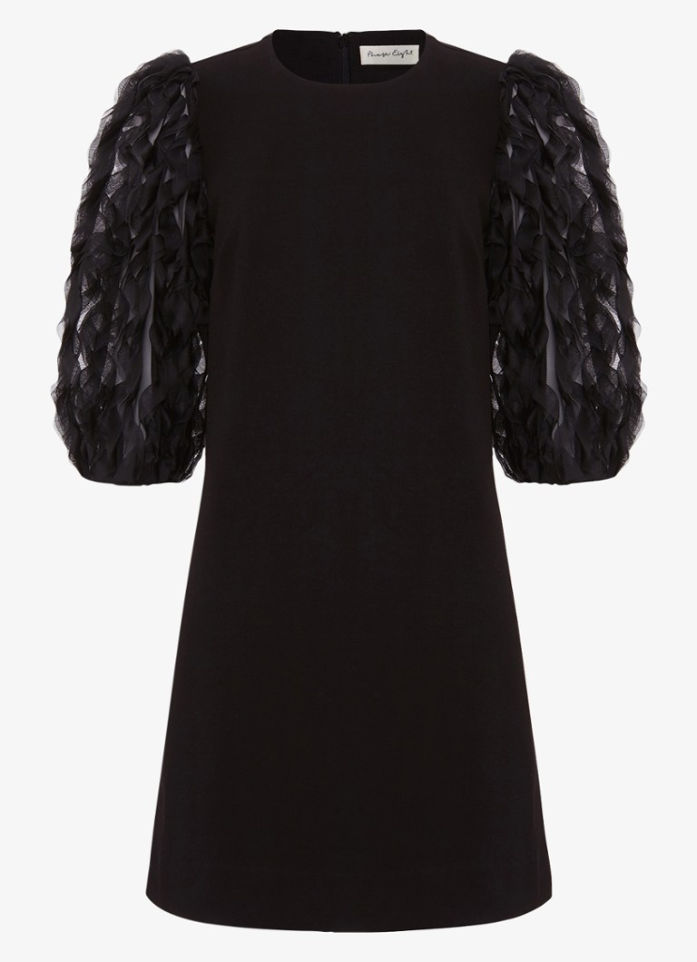 Phase Eight Dames Aida mini jurk met pofmouw in de kleur Zwart