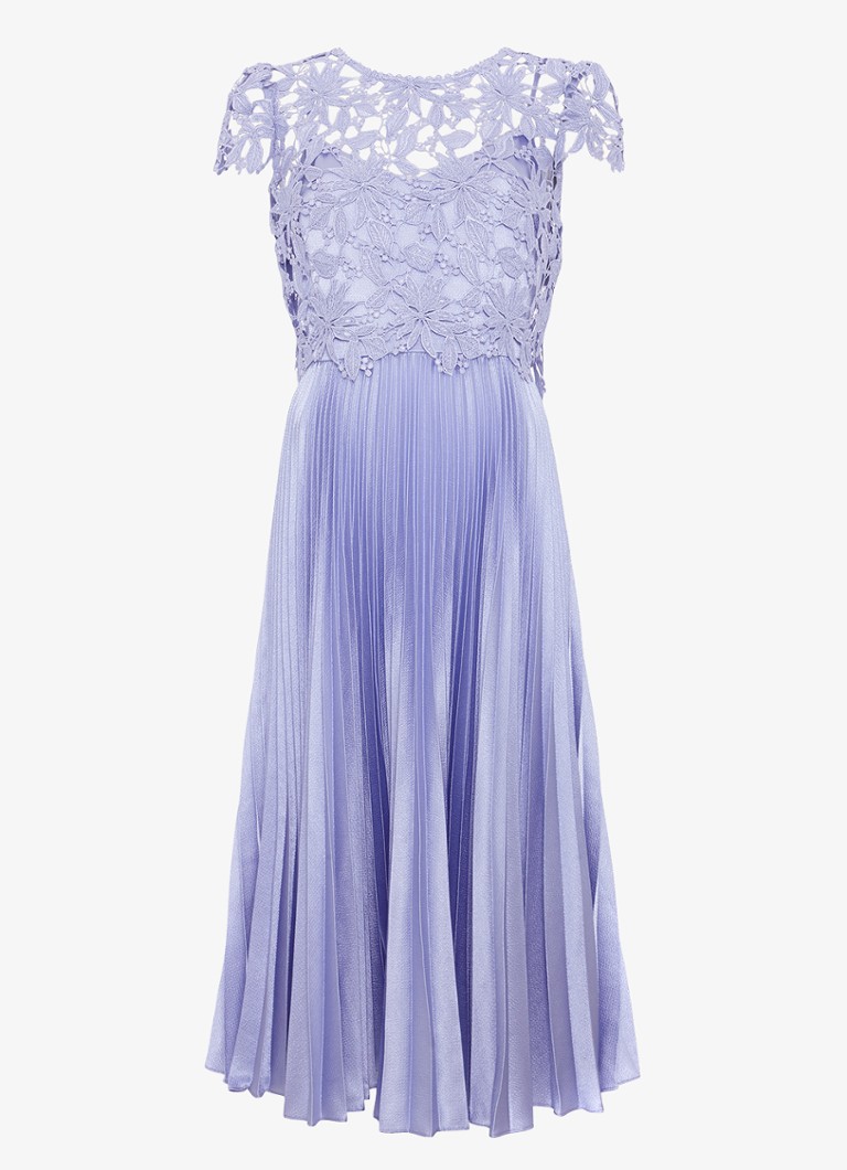 Phase Eight Dames Dana midi jurk met plooidetail in de kleur Lavendel