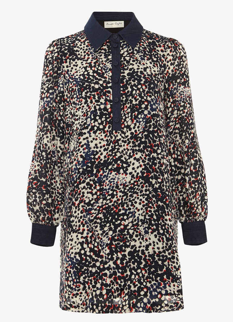 Phase Eight Dames Kristel mini tuniekjurk met stippenprint in de kleur Donkerblauw