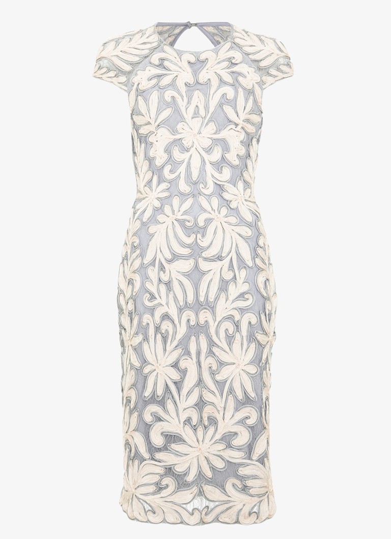 Phase Eight Dames Karima midi jurk met bloemenprint in de kleur Lichtblauw