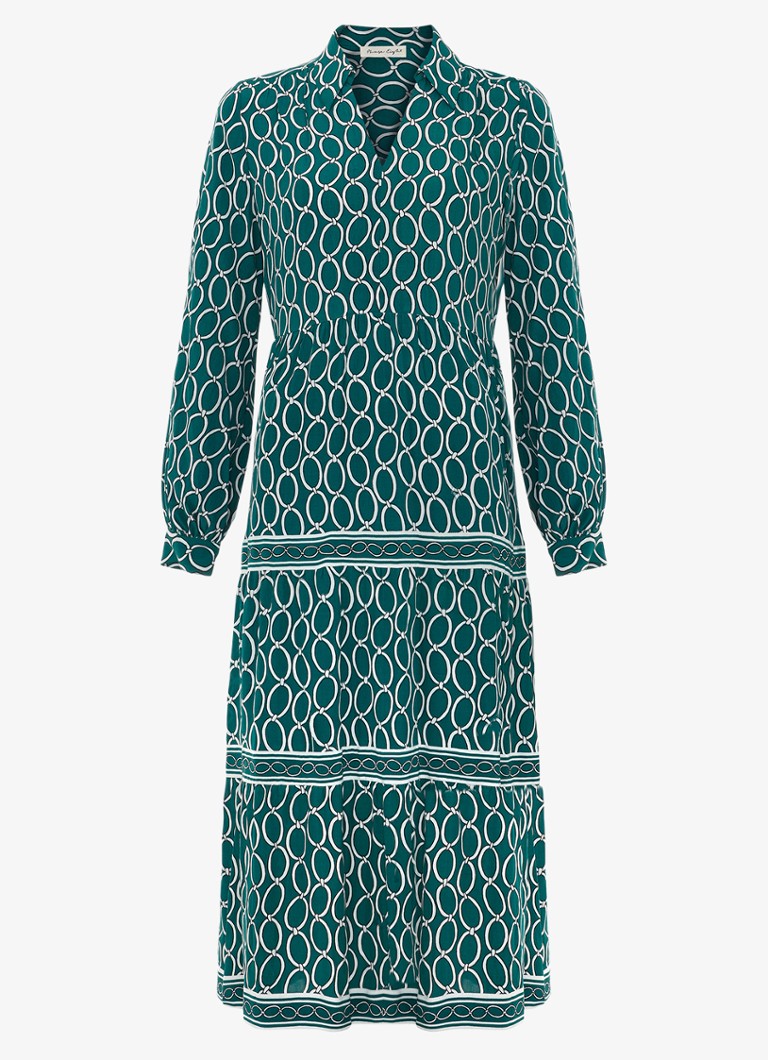 Phase Eight Dames Tiered midi tuniekjurk met steekzakken in de kleur Donkergroen