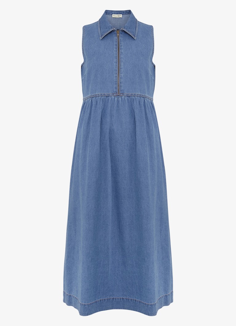 Phase Eight Dames Blakely midi denim jurk met kraag in de kleur Indigo