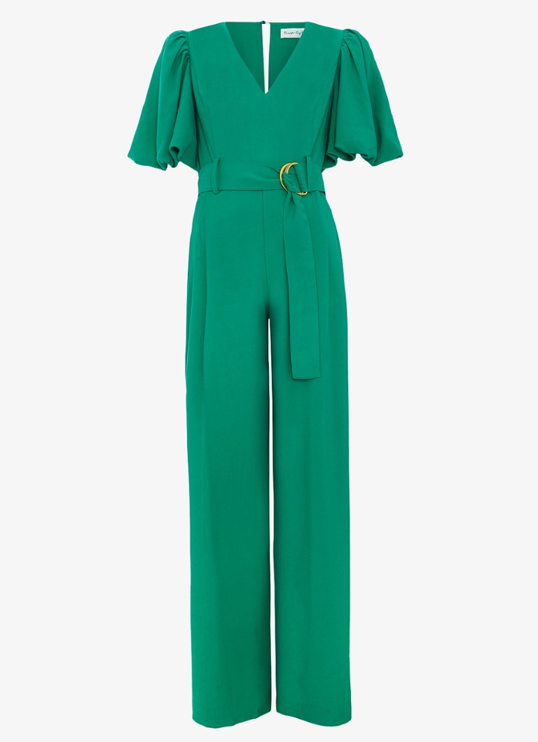 Phase Eight Dames Margot wide fit jumpsuit met ceintuur en V-hals in de kleur Groen