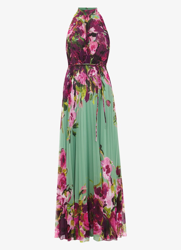 Phase Eight Dames Dahlia maxi jurk met bloemenprint in de kleur Donkerroze