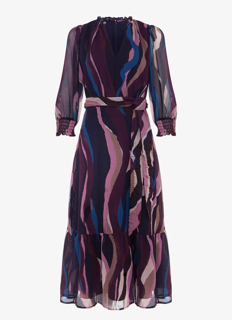 Phase Eight Dames Carra midi jurk met grafische print in de kleur Paars