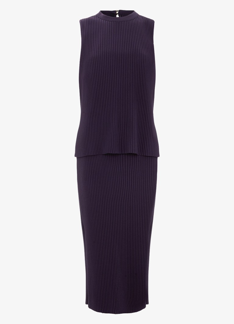 Phase Eight Dames Gracie midi jurk met textuur 2-delig in de kleur Paars