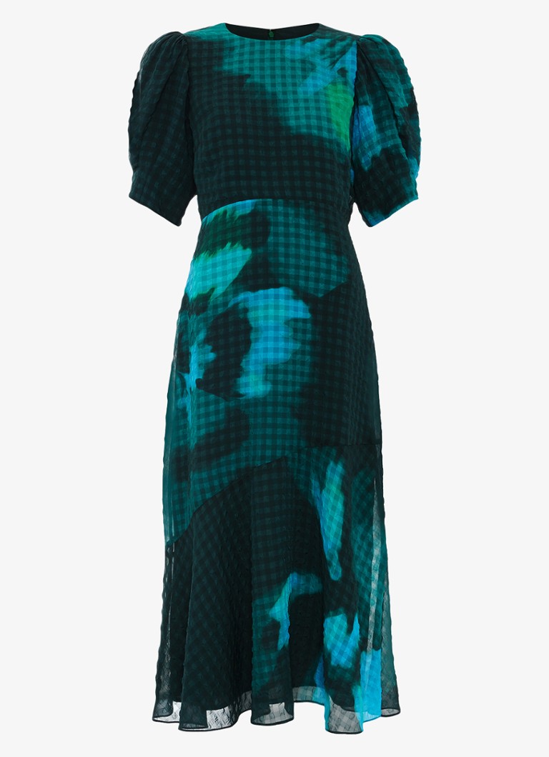 Phase Eight Dames Nancy midi jurk met bloemenprint in de kleur Zeegroen