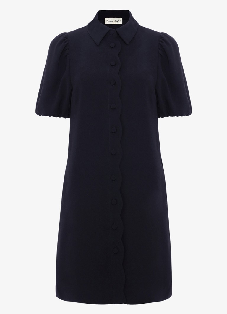Phase Eight Dames Candice mini blousejurk met kraag in de kleur Donkerblauw