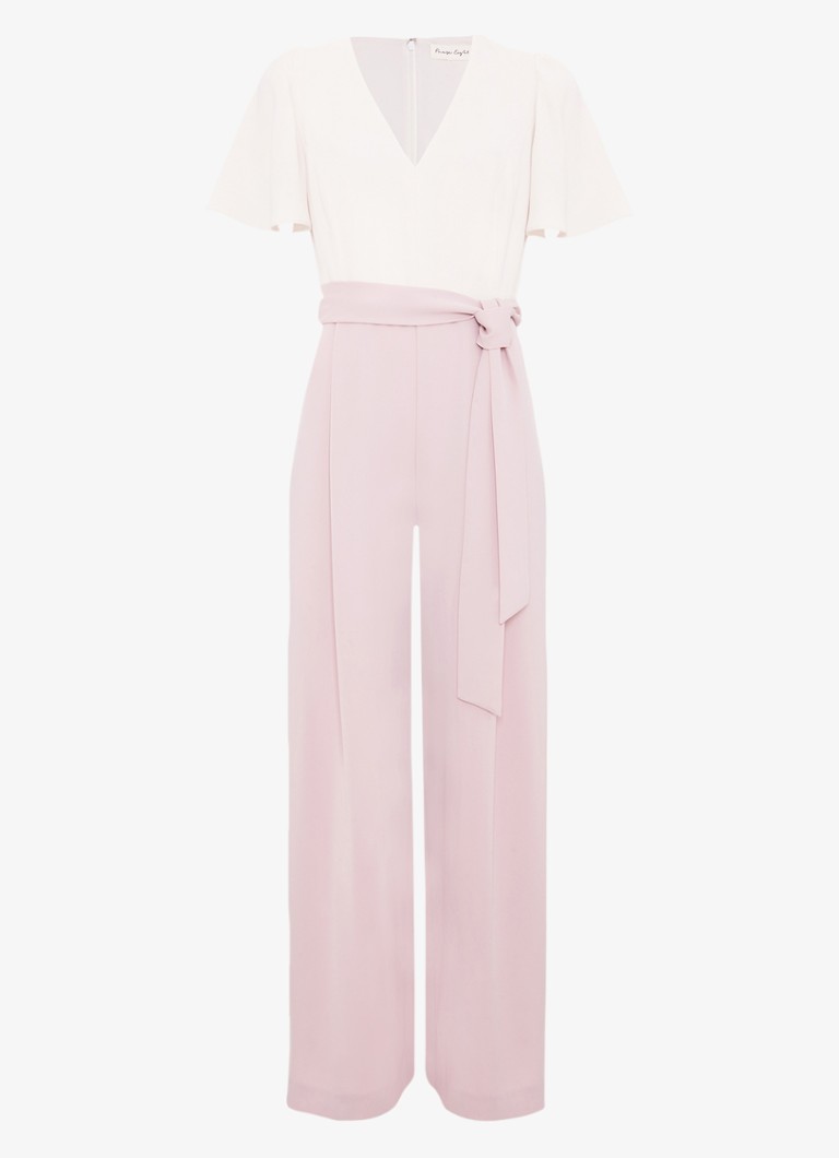 Phase Eight Dames Kallie wide fit jumpsuit met strikceintuur in de kleur Oudroze