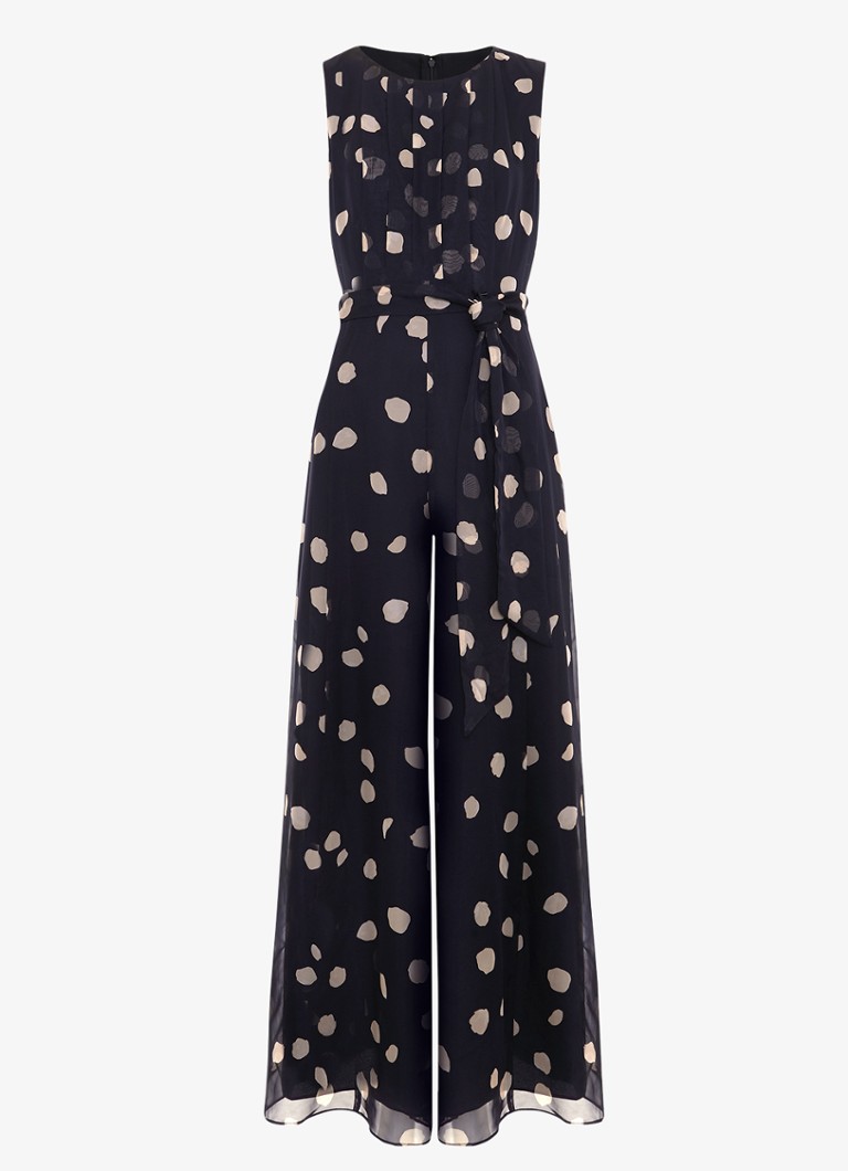 Phase Eight Dames Maxine Spot jumpsuit met stippenprint in de kleur Donkerblauw
