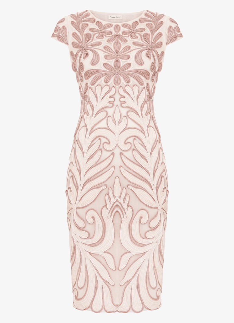 Phase Eight Dames Margaret mini jurk met applicatie in de kleur Beige