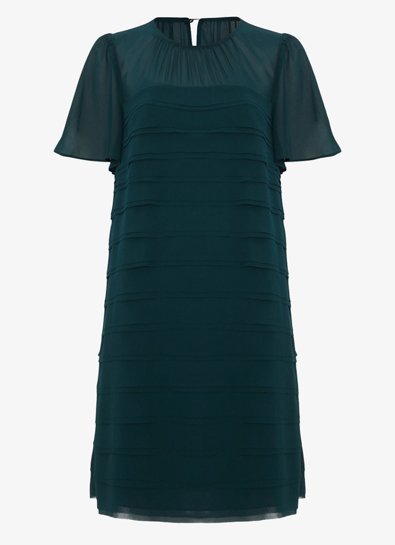 Phase Eight Dames Fallon mini jurk met plooien in de kleur Zeegroen