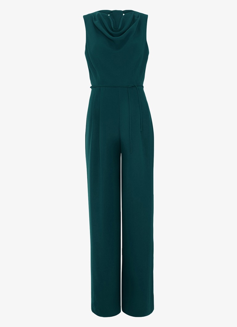 Phase Eight Dames Monique loose fit jumpsuit met waterval hals in de kleur Zeegroen