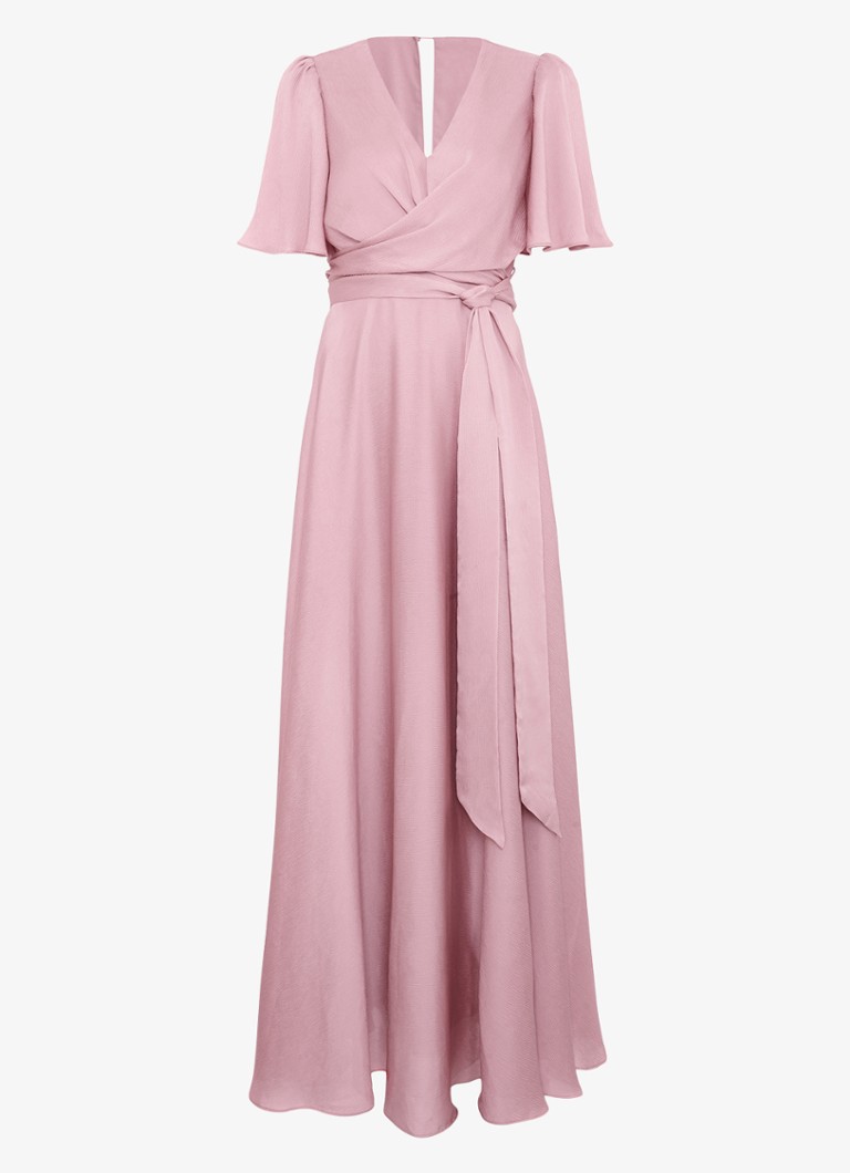 Phase Eight Dames Abbie maxi jurk met strikceintuur in de kleur Oudroze