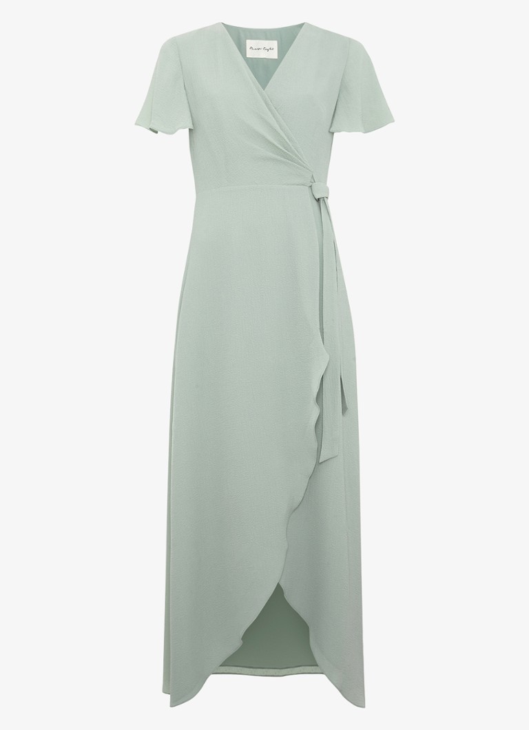 Phase Eight Dames Julissa maxi wikkeljurk met vlindermouw in de kleur Lindegroen