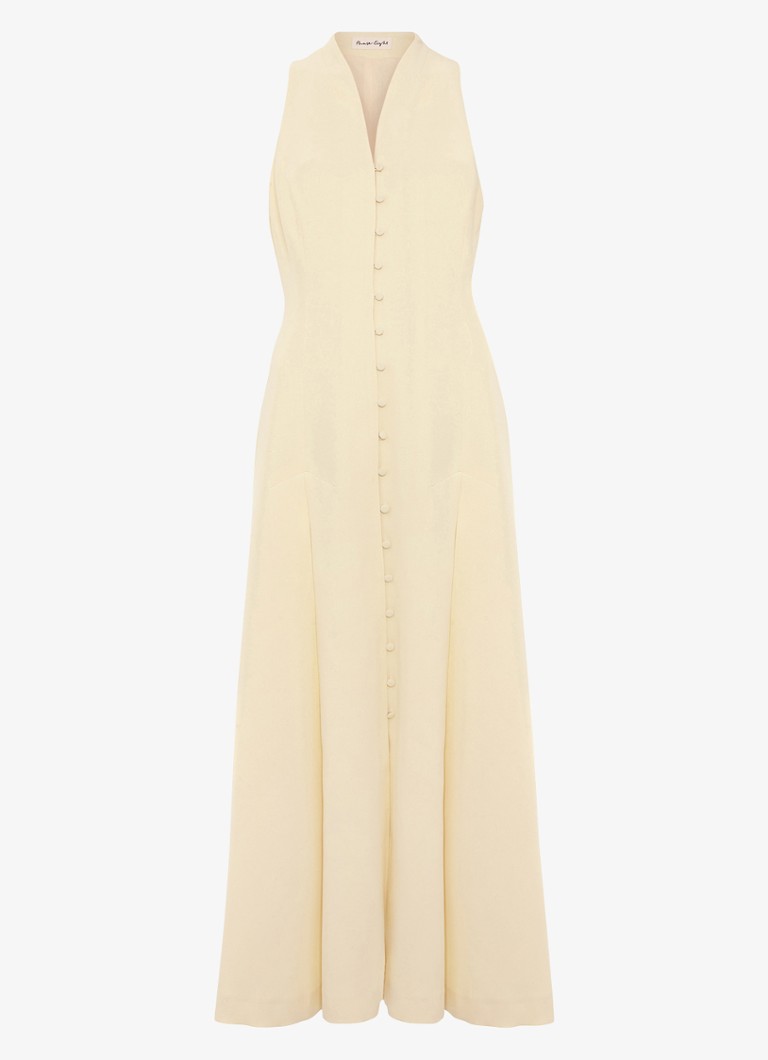 Phase Eight Dames Greta Tux maxi jurk met plooien in de kleur Lichtgeel
